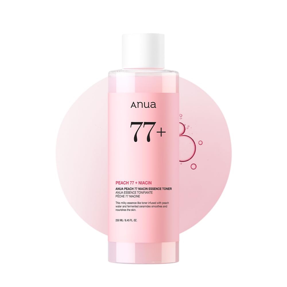 Anua Peach 77 Niacin Essence Toner, Facial Toner for Glass Skin, Niacinamide, Panthenol, Ceramides, Korean Skin Care, Facial Toner for Glass Skin, 250ml