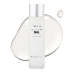 TIRTIR Milk Skin Rice Toner Light | Instant Hydration with 4% Niacinamide, Pantenol, Lightweight, Pore-Tightening, Vegan, Acne-Prone, Oily Skin, Fungal Acne Safe 150ml