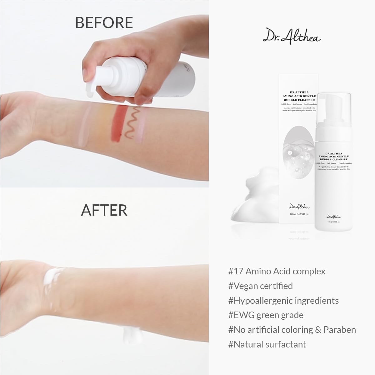 Dr.Althea Amino Acid Gentle Bubble Cleanser 140 ml - Image 3