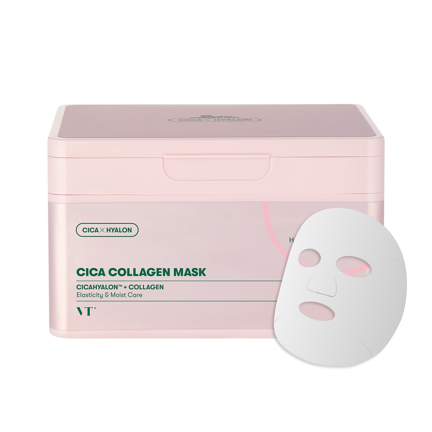 VT COSMETICS Daily Collagen Mask 30ea | Facial Sheet Mask for Firming, Plumping, and Improving Skin Elasticity, 30 Day Supply, Korean Skincare