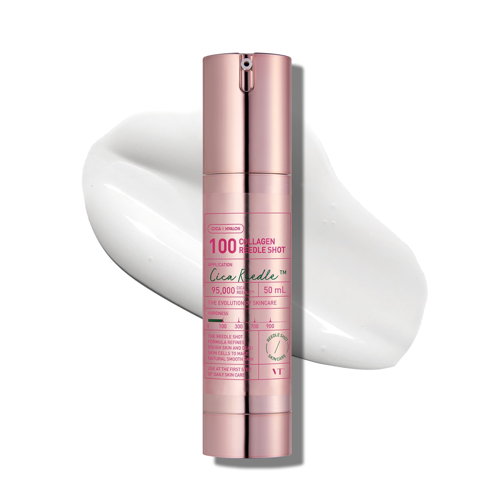 VT COSMETICS Pink Reedle Shot 100, Collagen Microneedling Serum, Firming & Elasticity, 500Da Collaagen Extract, Soft & Glass Skin, Pink Collaagen Serum, Korean Skin Booster (50ml)