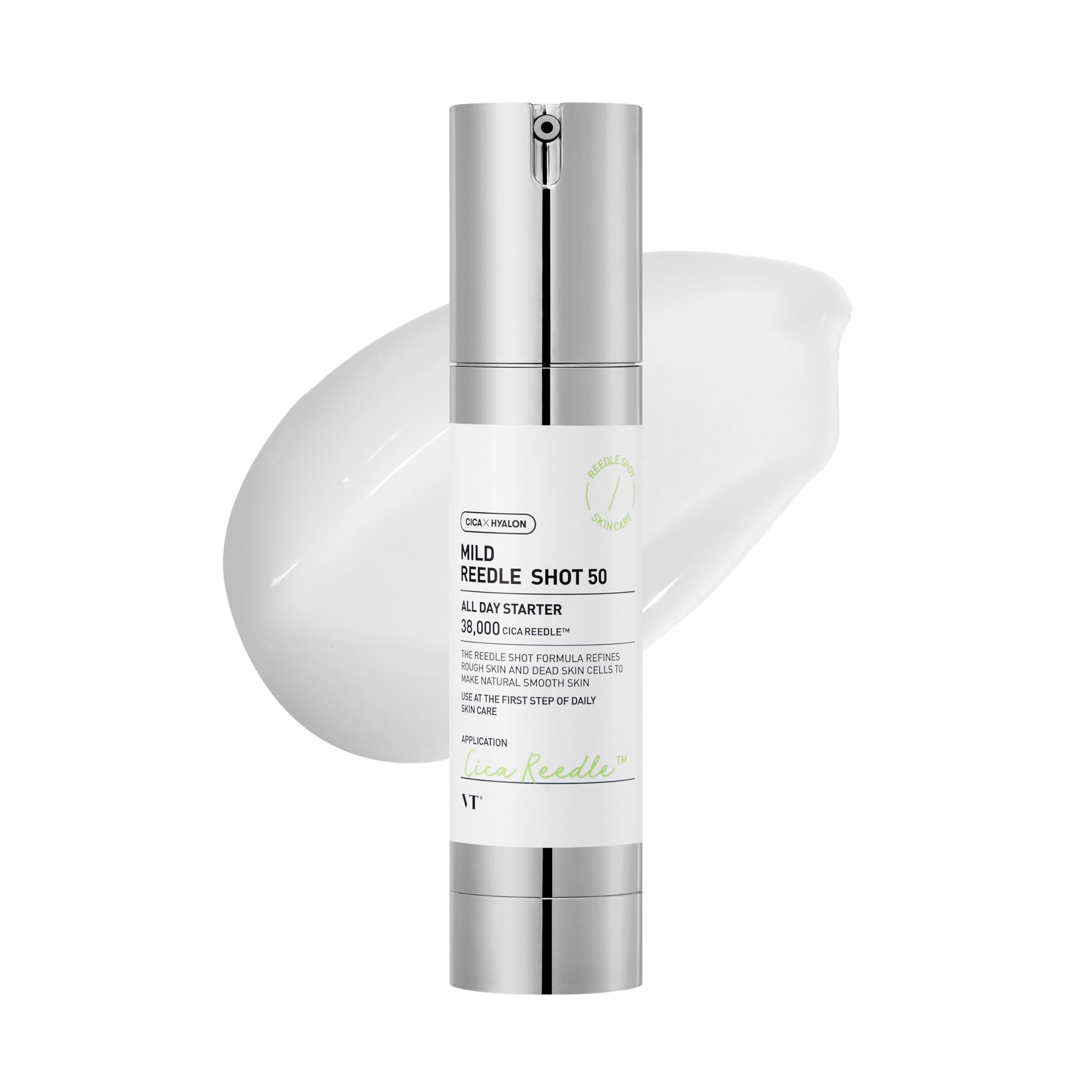 VT COSMETICS Mild Reedle Shot 50, Day & Night Repairing Essence for Dull, Tired Skin (50ml)