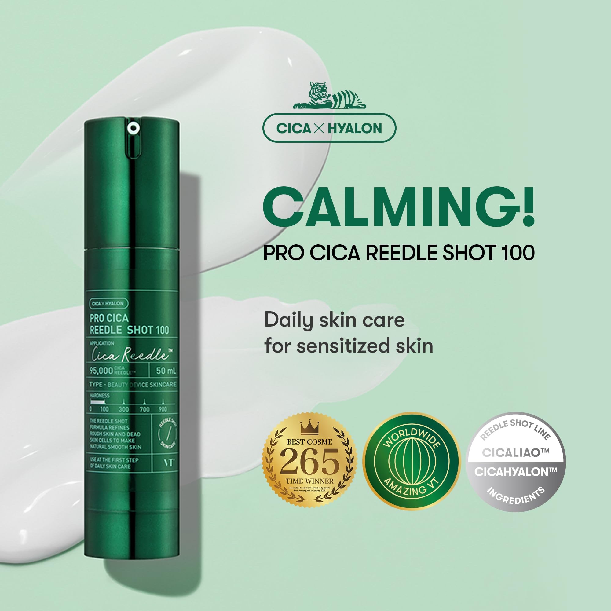 VT COSMETICS Pro Cica Reedle Shot 100, Centella Asiatica Microneedling Serum, Cica Exosome, Soothing, Hyaluronic Acid, Soft Skin, Glass Skin, Korean Skincare Booster (50ml) - Image 2