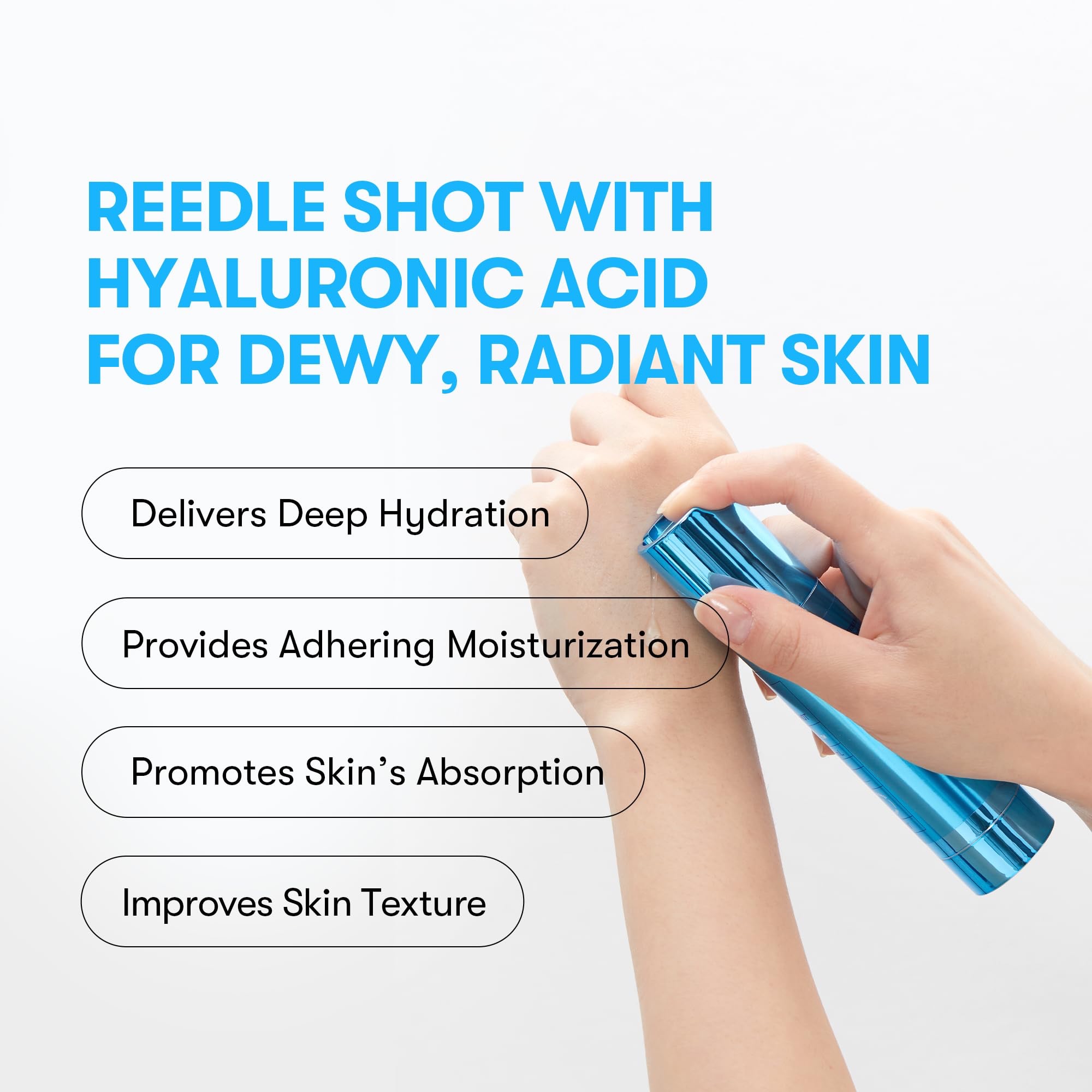 VT COSMETICS Hydrop Reedle Shot 100hL, Hyaluronic Acid Microneedling Serum, Intensive Hydrating & Moisturizing Exosome, Soft & Glass Skin, Korean Skin Booster (50ml) - Image 3