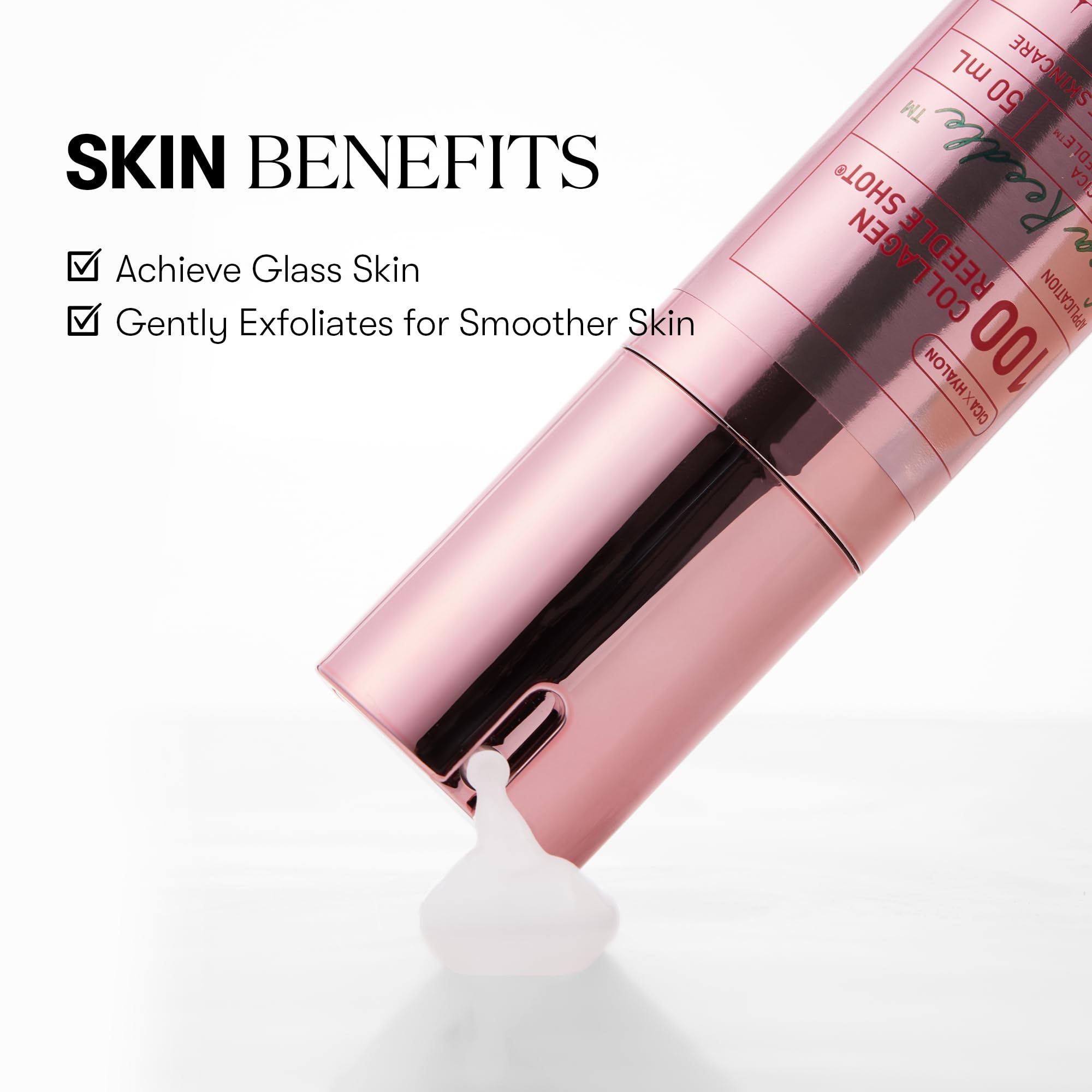 VT COSMETICS Pink Reedle Shot 100, Collagen Microneedling Serum, Firming & Elasticity, 500Da Collaagen Extract, Soft & Glass Skin, Pink Collaagen Serum, Korean Skin Booster (50ml) - Image 4