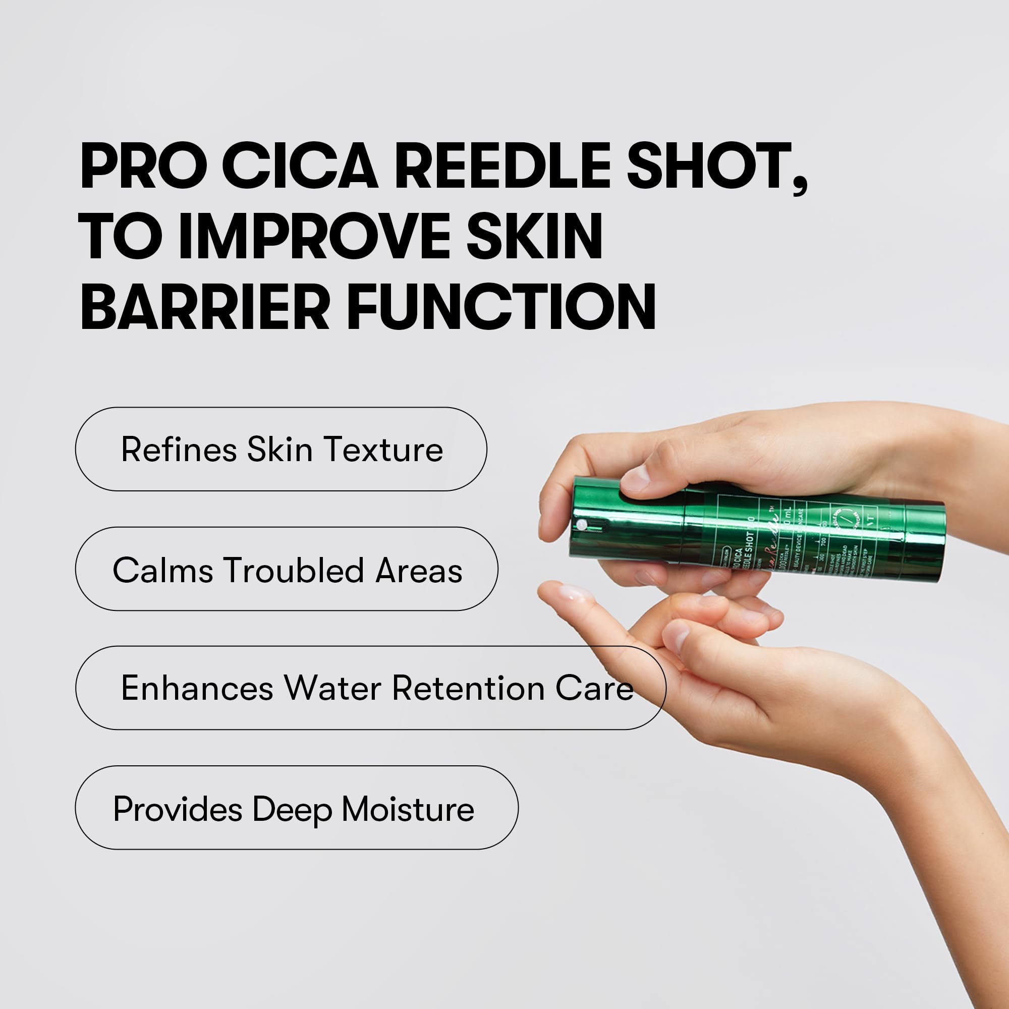 VT COSMETICS Pro Cica Reedle Shot 100, Centella Asiatica Microneedling Serum, Cica Exosome, Soothing, Hyaluronic Acid, Soft Skin, Glass Skin, Korean Skincare Booster (50ml) - Image 3