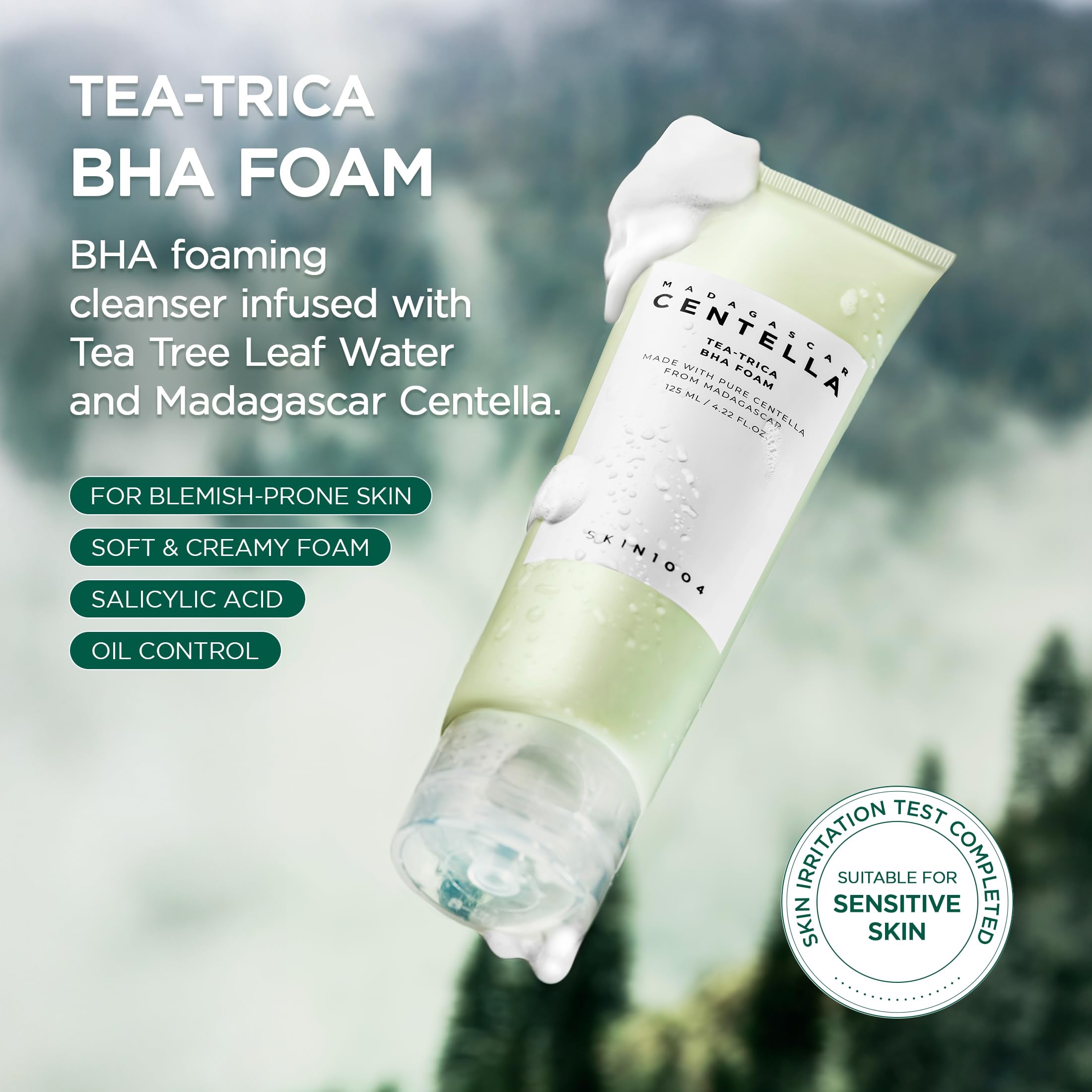 SKIN1004 Madagascar Centella Tea-Trica Bha Foam 125ml - Image 2