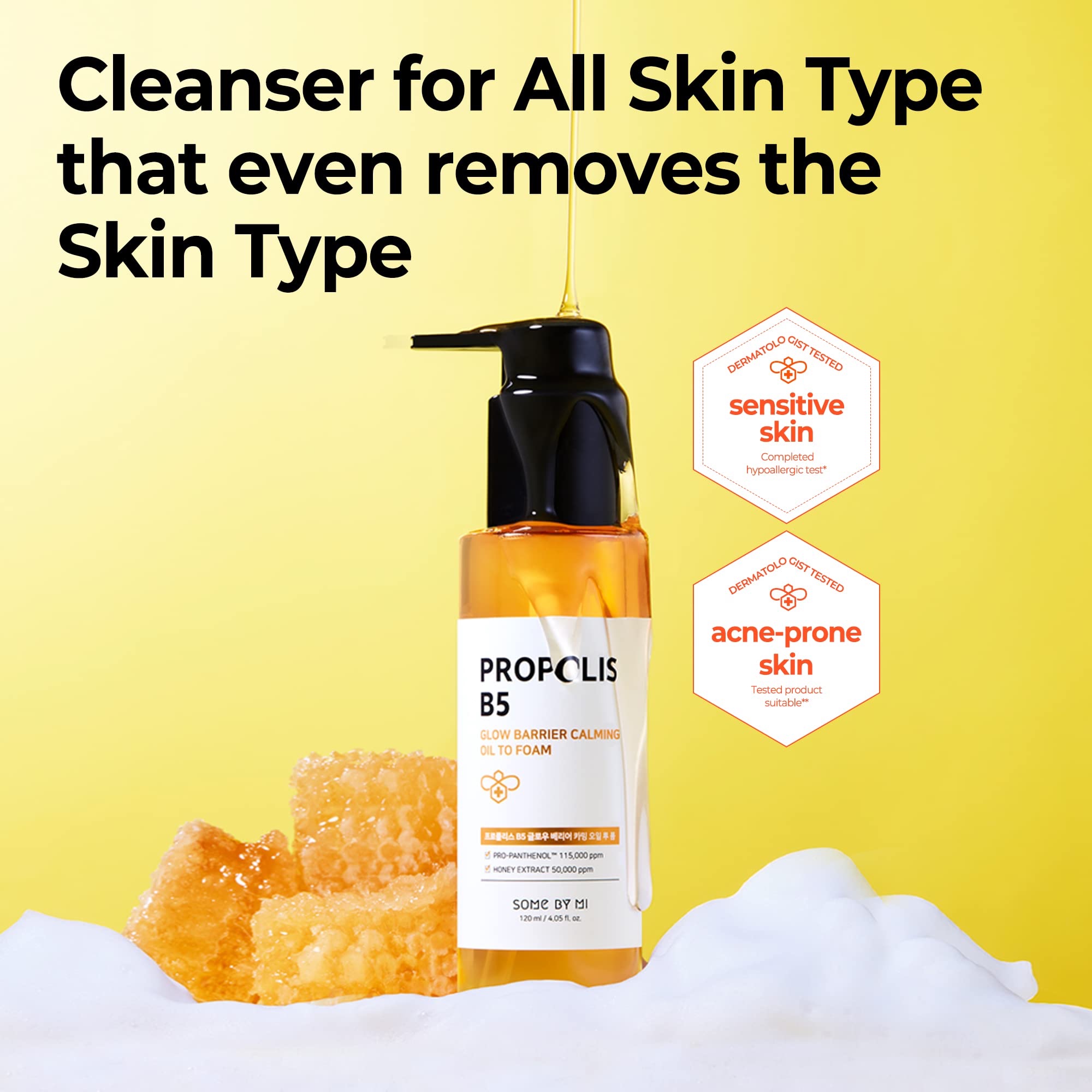 SOME BY MI PROPOLIS B5 GLOW BARRIER CALMING OIL TO FOAM, 120ml - Image 4