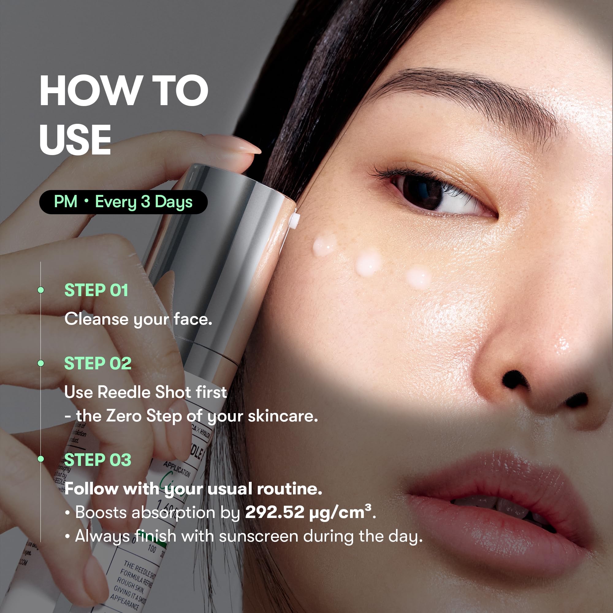 VT COSMETICS CICA Reedle Shot 300 | Advanced Night Exosome, Microneedling Serum, Centella Asiatica, Hyaluronic Acid, Propolis, Soft Skin, Regeneration, Glass Skin, Korean Skincare Booster (50ml) - Image 6