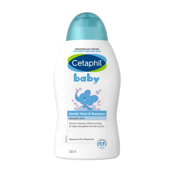 Cetaphil Baby Gentle Wash & Shampoo, Foaming Hair & Body Wash for Sensitive Skin, Unscented, 300ml