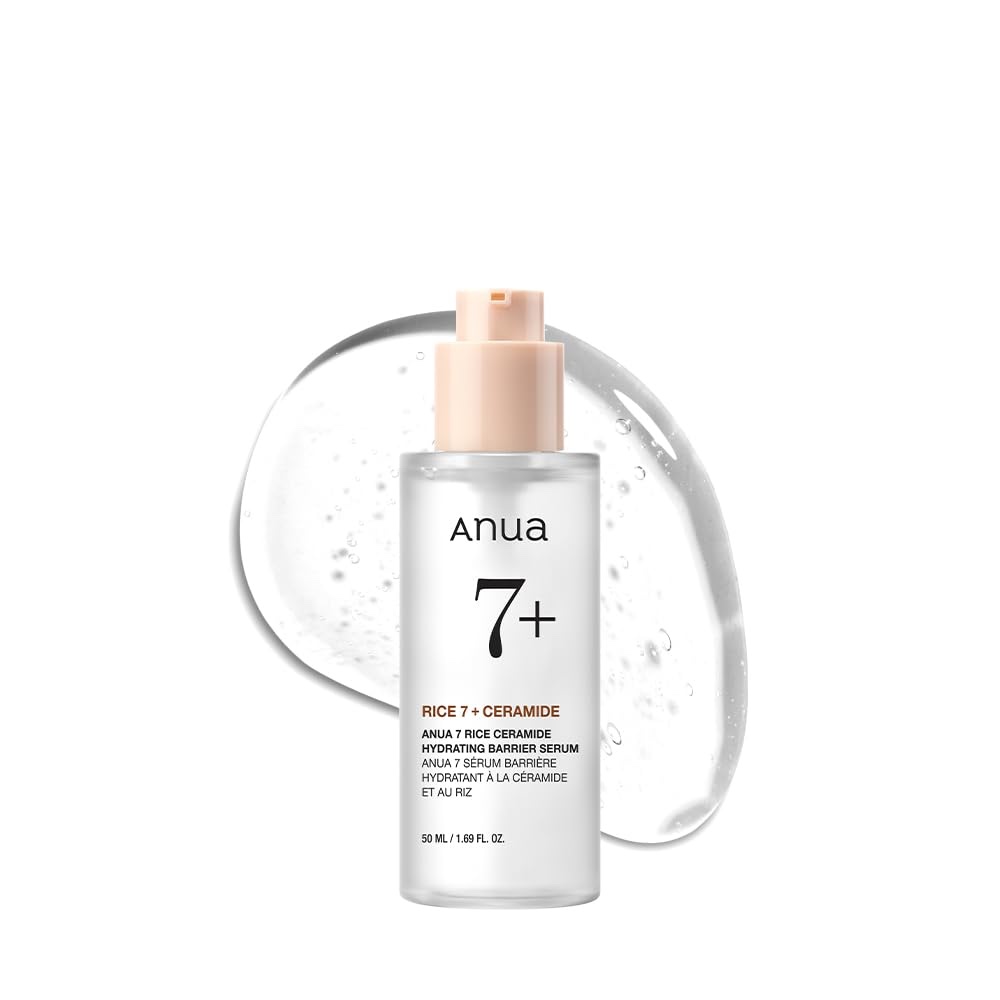 Anua Rice Ceramide 7 Hydrating Barrier Serum, Brightening, Hydrating Serum for Face, Rice, Hyaluronic Acid, Niacinamide, Fragrance-free, Non comodogenic, Glass Skin, Korean Skin Care, 50ml