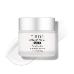 TIRTIR Ceramic Cream Light | Deep moisturizer for Glass Skin, Polyglutamic acid, Centella Asiatica Extract, Skin barrier, Lightweight, Mild, Nature derived ingredients, Dry skin, Korean skincare 50ml