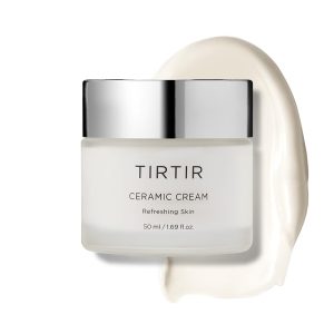 TIRTIR Natural Ceramide Cream Moisturizer for Hydrated, Glowing Skin - Shea Butter, Centella Asiatica Extract - Nourishing and Strengthening Skin Barrier, Ideal for Dry Skin 50ml