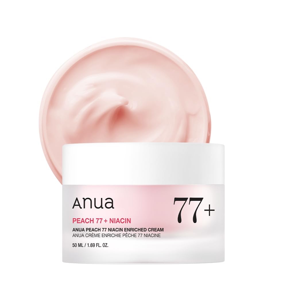 Anua Peach Niacinamide Cream, Face Moisturizer for Dry Skin with Vitamin B12, Collagen, Ceramide, Panthenol, Korean Skin Care for Glass Skin (50ml)