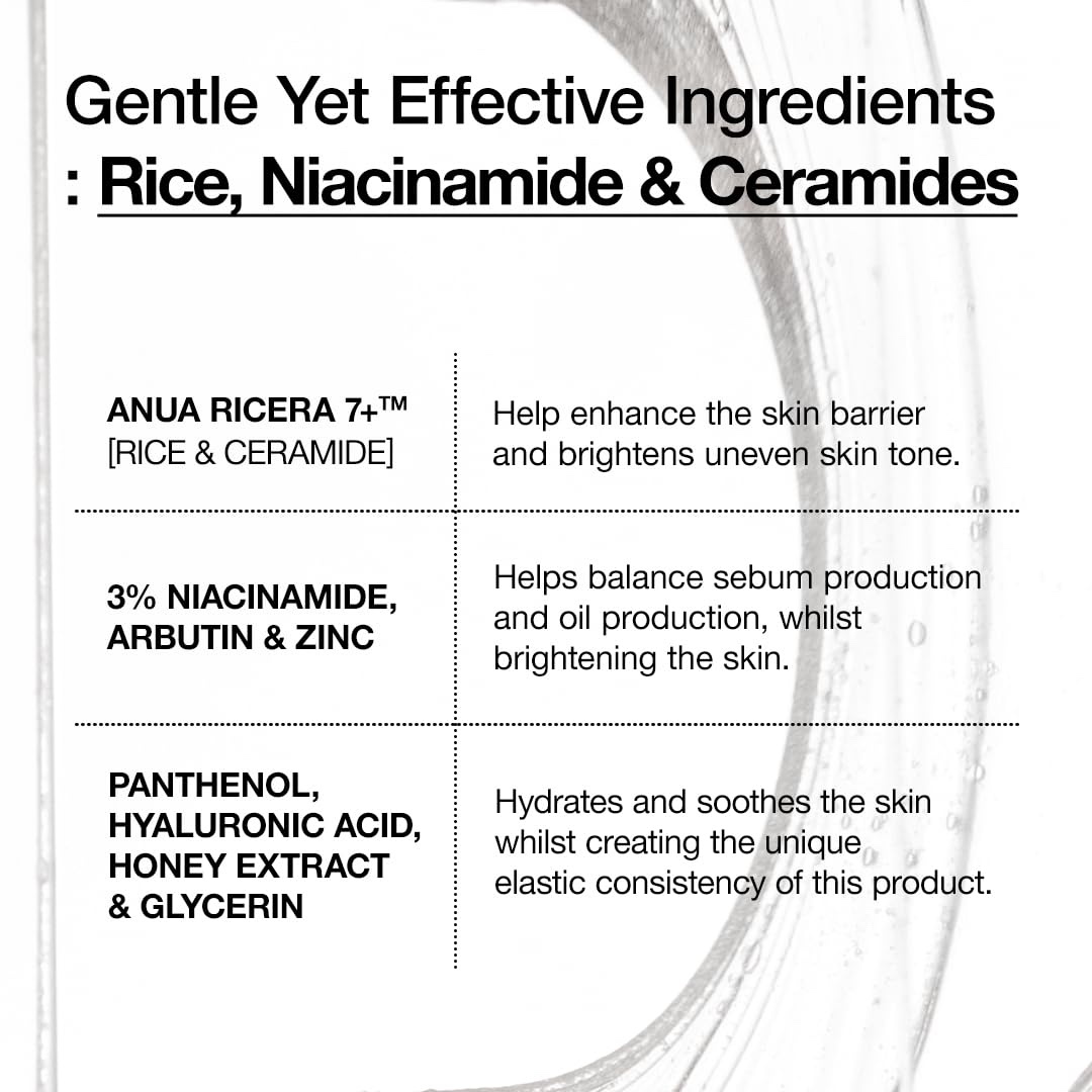 Anua Rice Ceramide 7 Hydrating Barrier Serum, Brightening, Hydrating Serum for Face, Rice, Hyaluronic Acid, Niacinamide, Fragrance-free, Non comodogenic, Glass Skin, Korean Skin Care, 50ml - Image 4