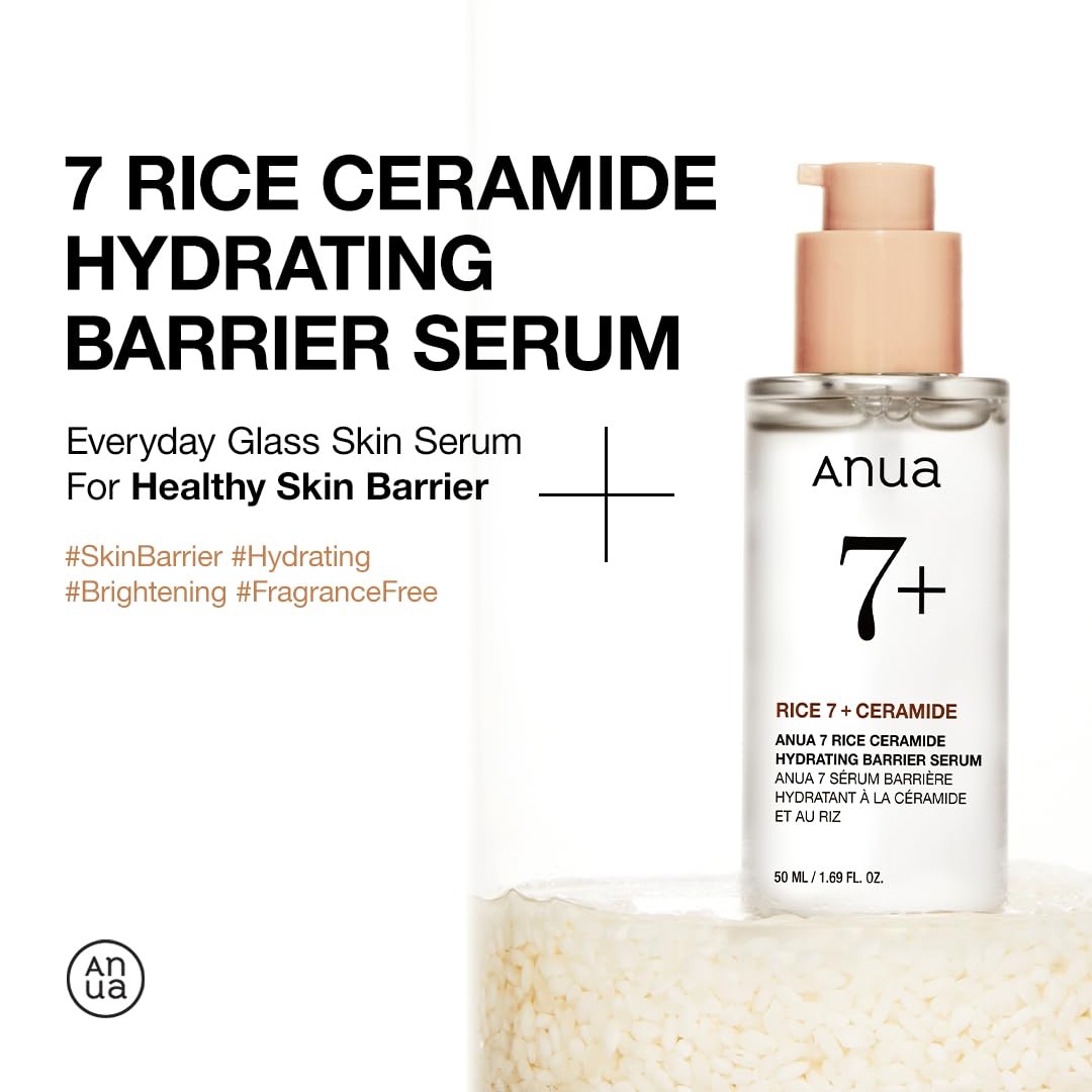 Anua Rice Ceramide 7 Hydrating Barrier Serum, Brightening, Hydrating Serum for Face, Rice, Hyaluronic Acid, Niacinamide, Fragrance-free, Non comodogenic, Glass Skin, Korean Skin Care, 50ml - Image 2