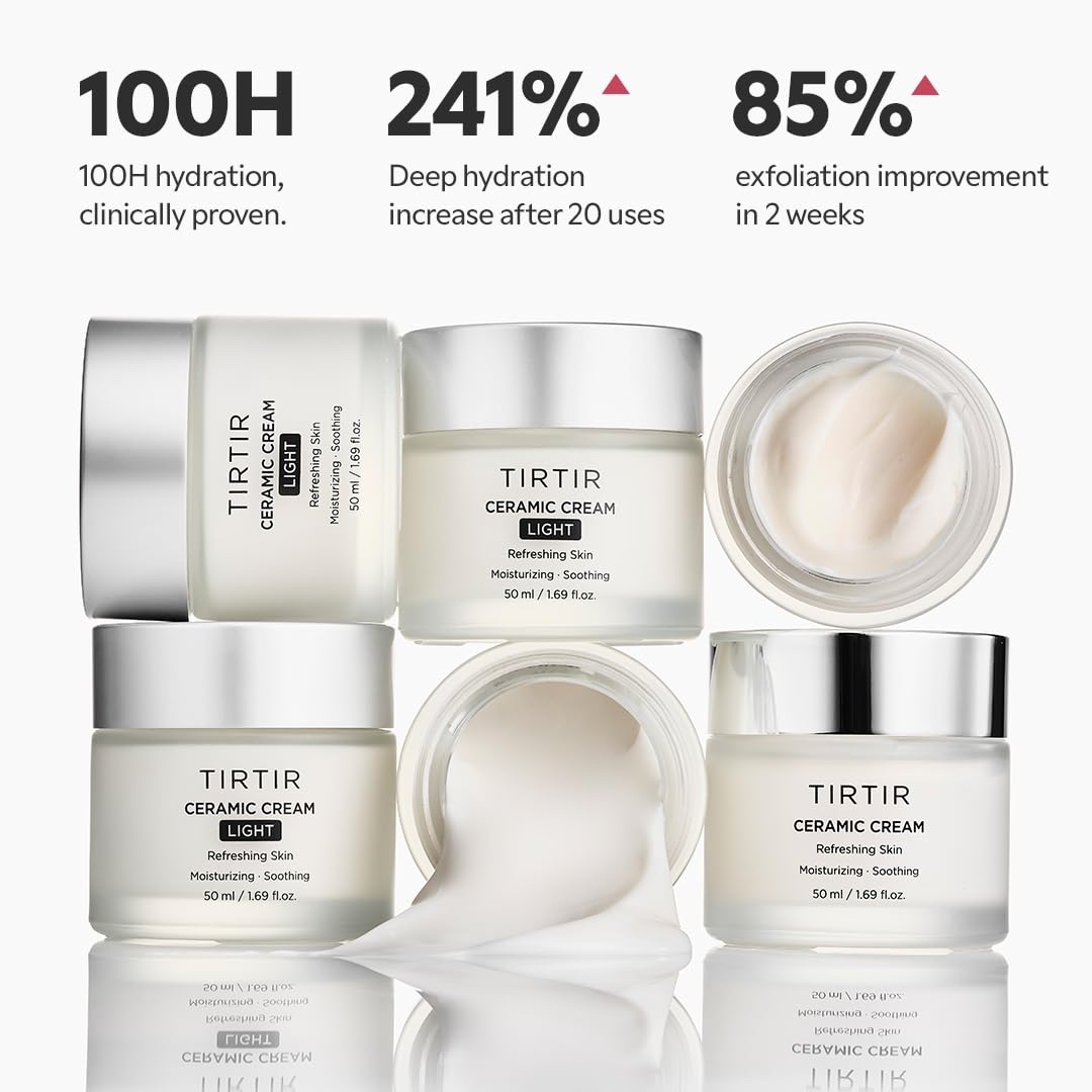 TIRTIR Natural Ceramide Cream Moisturizer for Hydrated, Glowing Skin - Shea Butter, Centella Asiatica Extract - Nourishing and Strengthening Skin Barrier, Ideal for Dry Skin 50ml - Image 5