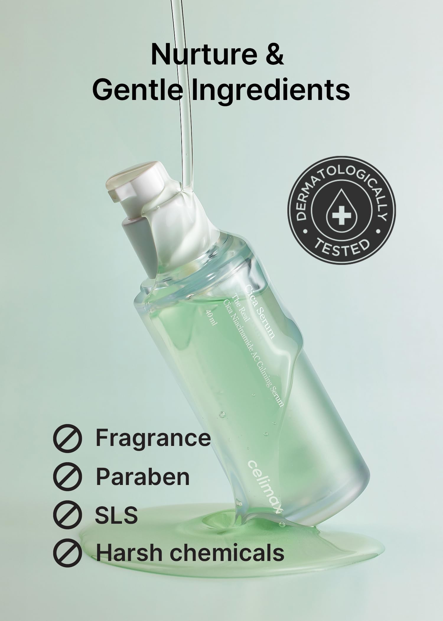 celimax The Real Cica Niacinamide AC Calming Serum | with Hyaluronic Acid, Redness Relief, Moisturizing, Soothing & Restoring Serum, Mild Formula for Sensitive, 40ml - Image 3