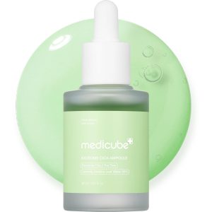 medicube Exosome Cica Tea Tree Ampoule for Sensitive Skin with Centella Asiatica help reduce redness and breakouts. Low-irritating, Moisturizing & Soothing Serum | Korean Skincare | 30ml