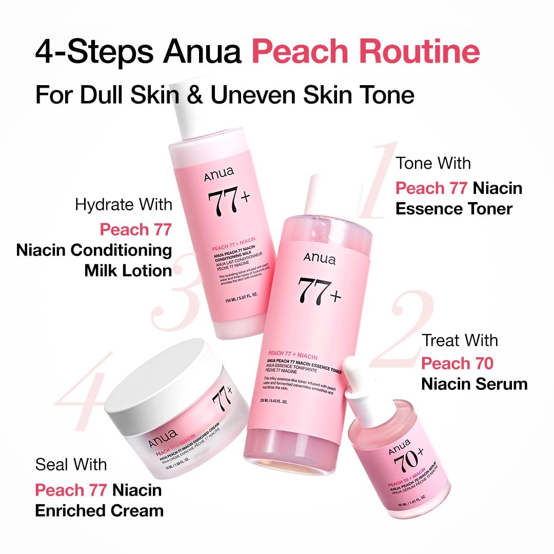 Anua Peach 70 Niacinamide Serum, Lightweight Hydration for Dry Skin, Vitamin B12, Hyaluronic Acid, Glass Skin, Dewy Finish, Natural Pink Color, Korean Skin Care, 30ml - Image 5