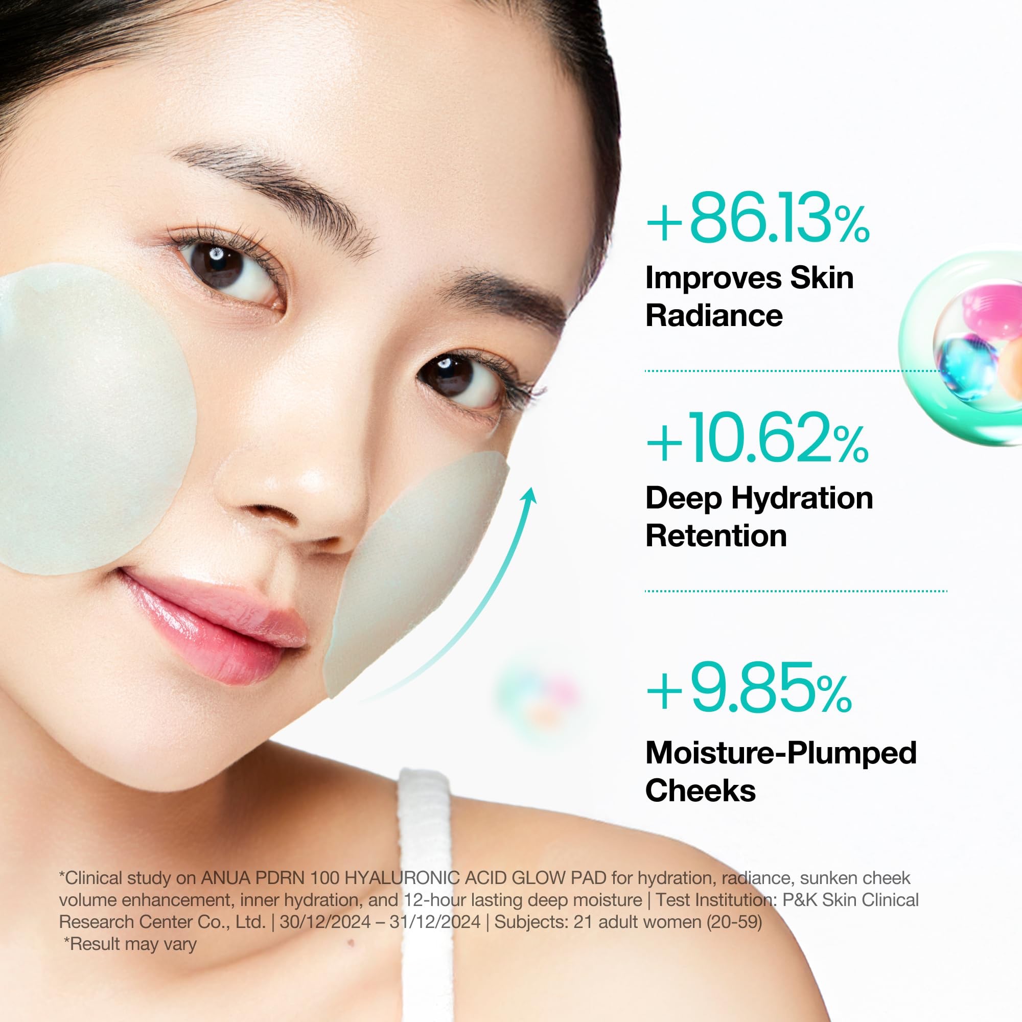 Anua PDRN 100 Hyaluronic Acid Glow Pad, Glowing Korean Face Care for Daily Skin Care and Makeup Preparation, Double-Sided Toner Pad for Radiant Skin and Deep Hydration (60 Pads) - Image 4