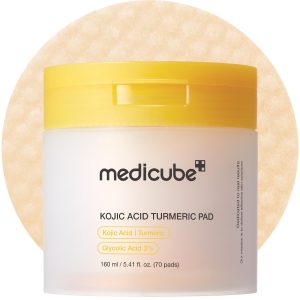 medicube Toner Pads Kojic Acid Turmeric Clarifying Toner Pad for Troubled Skin & Use After Spot Care, 70 Pads