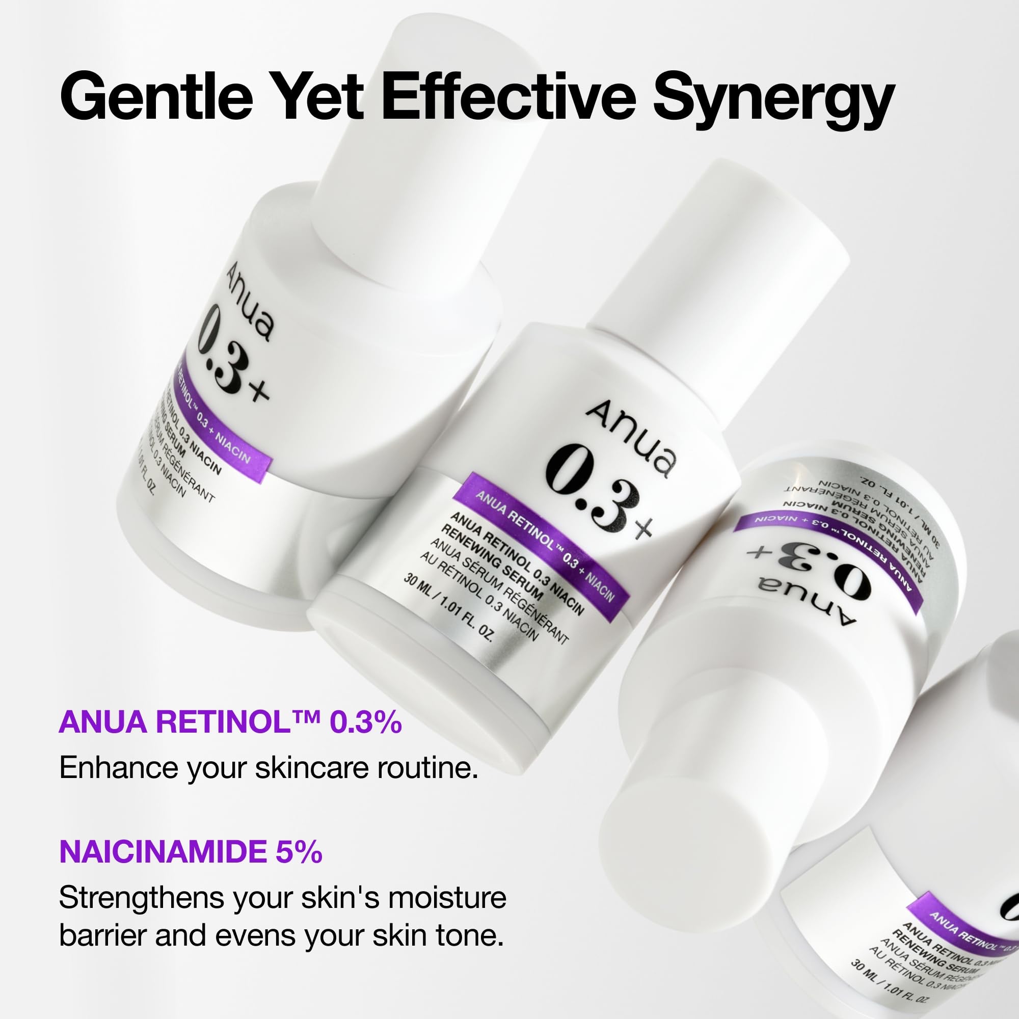 Anua Retinol 0.3 Niacin Renewing Serum, For Anti-Aging with Hydration, Textured & Glass skin, 5% Niacinamide, Retinol For Face, Gentle for Beginner, Korean Skin Care, 30ml - Image 3