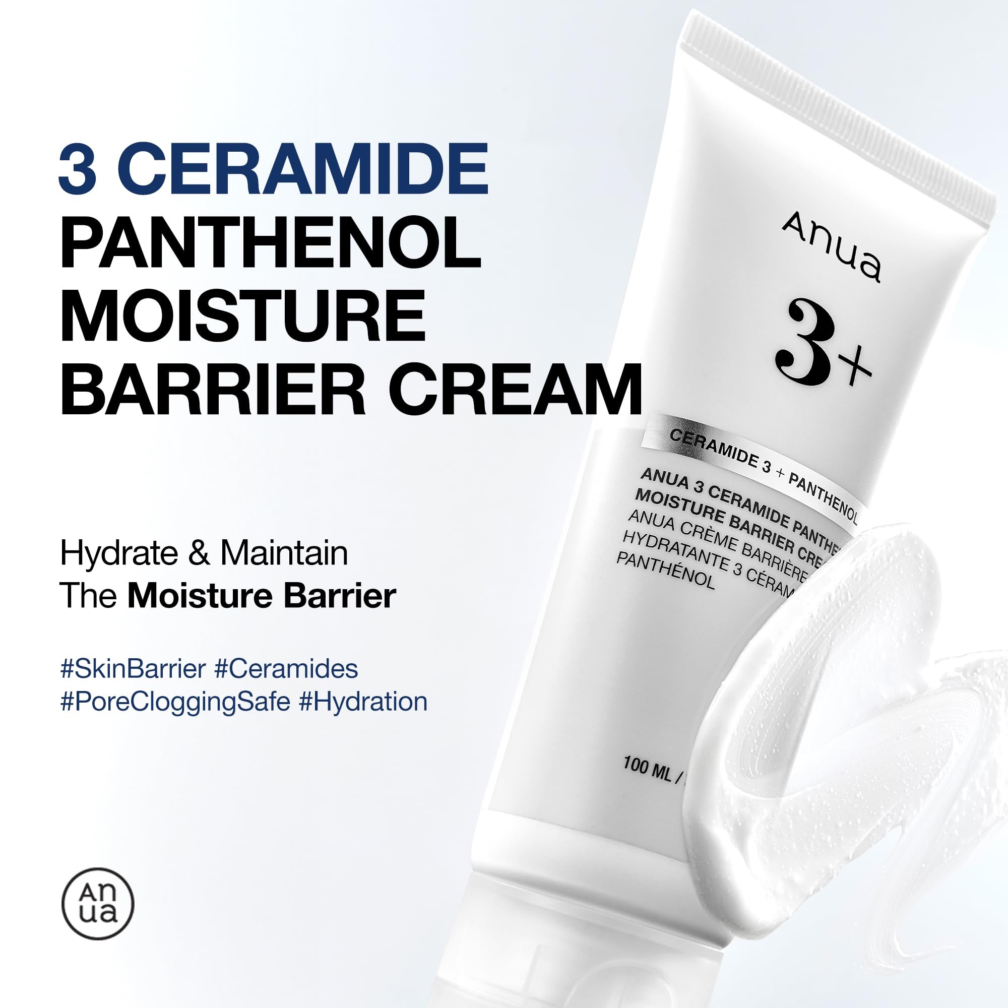 Anua 3 Ceramide Panthenol Moisture Barrier Cream, Hydrating Face Moisturizer for Normal Skin, Panthenol, Ceramide, Centella for Skin Barrier Non Comedogenic, Korean Skincare (100ml - Image 2