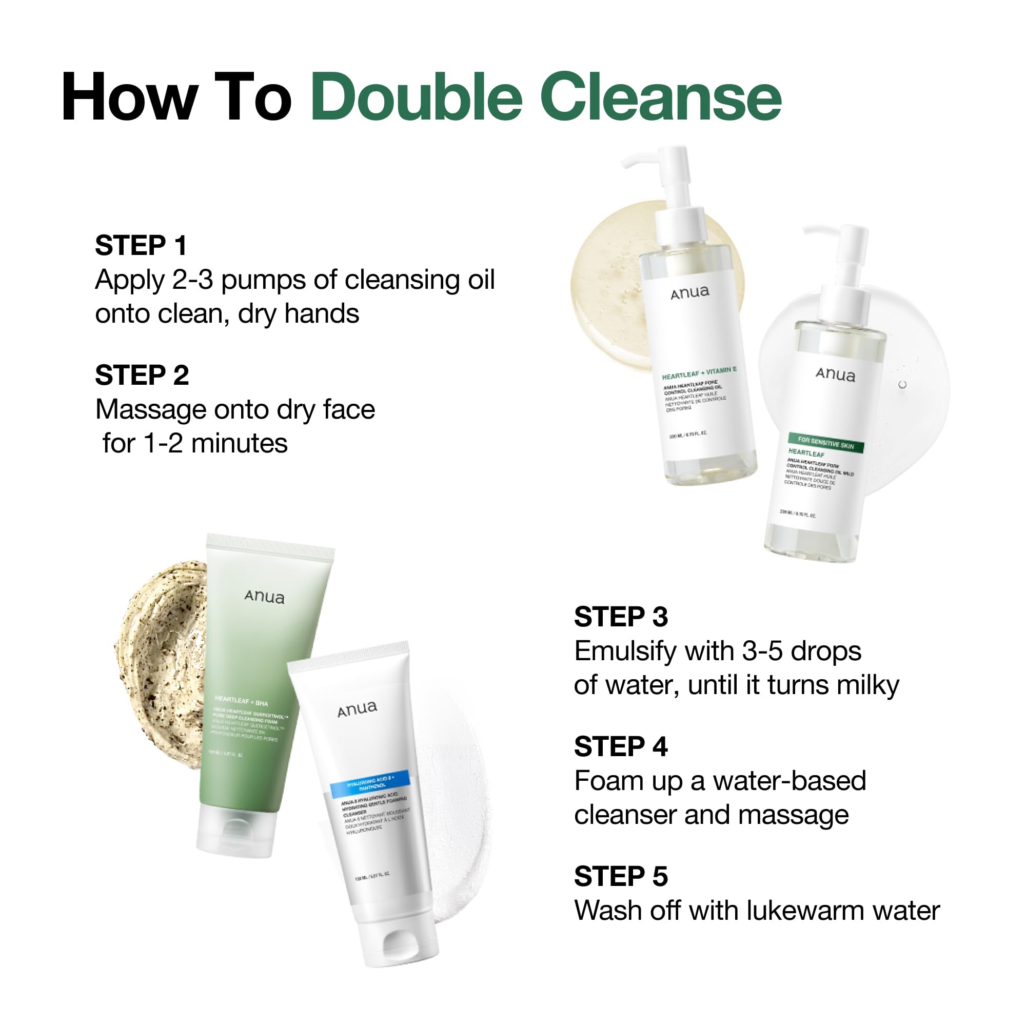Anua Heartleaf Pore Control Cleansing Oil, Oil Cleanser for Face, Makeup Blackhead Remover, Double Cleansing, Facial Cleanser, Mild Ingredients, Korean Skin Care (200ml) - Image 6